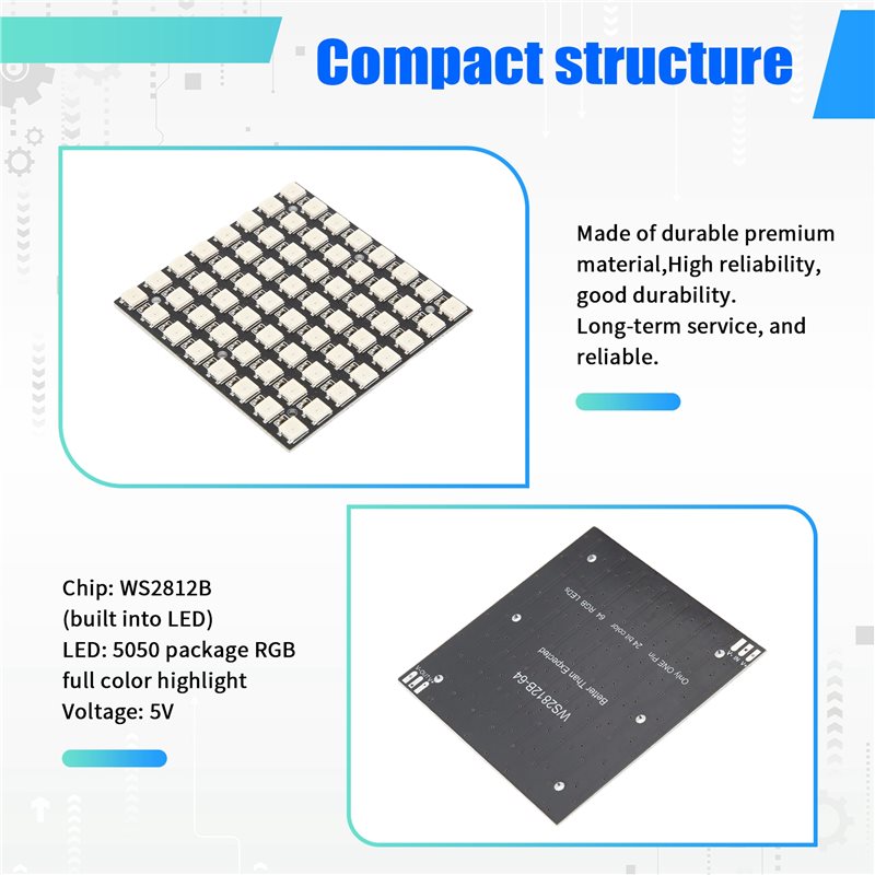AT82-WS2812 LED 5050 RGB 8X8 M – Rgb Led Matrix 8X8 recenzja i cena