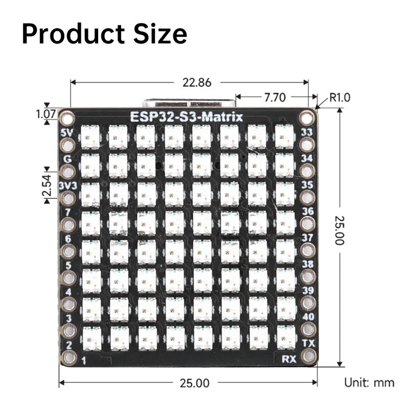 Płytka rozwojowa ESP32-S3 Matr – Rgb Led Matrix 8X8 recenzja i cena